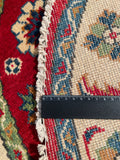 26606 - Kazak Hand-Knotted/Handmade Afghan Tribal/Nomadic Authentic/Size: 3'5" x 3'2"