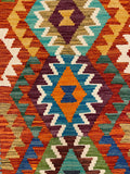 27696 - Kelim Hand-Woven/Flat-Weaved/Afghan Kelim/Carpet Modern/Nomadic Authentic/Size: 3'11" x 2'7"/119 cm × 79 cm