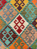 27689 - Kelim Hand-Woven/Flat-Weaved/Afghan Kelim/Carpet Modern/Nomadic Authentic/Size: 4'1" x 2'8"/124 cm × 81cm