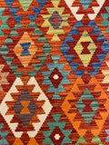 27750 - Kelim Hand-Woven/Flat-Weaved/Afghan Kelim/Carpet Modren/Nomadic Authentic/Size: 4'2" x 2'9"/127cm × 84cm