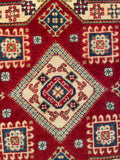 26610 - Kazak Hand-Knotted/Handmade Afghan Tribal/Nomadic Authentic/Size: 3'3" x 3'2"