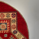 26610 - Kazak Hand-Knotted/Handmade Afghan Tribal/Nomadic Authentic/Size: 3'3" x 3'2"