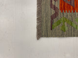 27750 - Kelim Hand-Woven/Flat-Weaved/Afghan Kelim/Carpet Modren/Nomadic Authentic/Size: 4'2" x 2'9"/127cm × 84cm