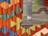 27750 - Kelim Hand-Woven/Flat-Weaved/Afghan Kelim/Carpet Modren/Nomadic Authentic/Size: 4'2" x 2'9"/127cm × 84cm