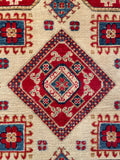 26609 - Kazak Hand-Knotted/Handmade Afghan Tribal/Nomadic Authentic/Size: 3'4" x 3'3"