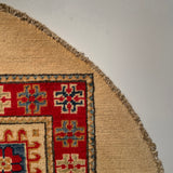 26609 - Kazak Hand-Knotted/Handmade Afghan Tribal/Nomadic Authentic/Size: 3'4" x 3'3"