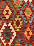27715 - Kelim Hand-Woven/Flat-Weaved/Afghan Kelim/Carpet Modren/Nomadic Authentic/Size: 4'2" x 2'8"/127cm ×81cm