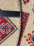 26609 - Kazak Hand-Knotted/Handmade Afghan Tribal/Nomadic Authentic/Size: 3'4" x 3'3"