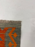 27715 - Kelim Hand-Woven/Flat-Weaved/Afghan Kelim/Carpet Modren/Nomadic Authentic/Size: 4'2" x 2'8"/127cm ×81cm