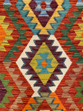 27688 - Kelim Hand-Woven/Flat-Weaved/Afghan Kelim/Carpet Modern/Nomadic Authentic/Size: 4'0" x 2'8"/122cm × 81cm