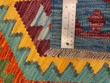 27688 - Kelim Hand-Woven/Flat-Weaved/Afghan Kelim/Carpet Modern/Nomadic Authentic/Size: 4'0" x 2'8"/122cm × 81cm