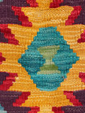 27753 - Kelim Hand-Woven/Flat-Weaved/Afghan Kelim/Carpet Modren/Nomadic Authentic/Size: 4'6" x 2'8"/137cm ×81cm
