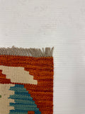 27753 - Kelim Hand-Woven/Flat-Weaved/Afghan Kelim/Carpet Modren/Nomadic Authentic/Size: 4'6" x 2'8"/137cm ×81cm