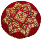 26616 - Kazak Hand-Knotted/Handmade Afghan Tribal/Nomadic Authentic/Size: 3'3" x 3'3"