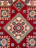 26616 - Kazak Hand-Knotted/Handmade Afghan Tribal/Nomadic Authentic/Size: 3'3" x 3'3"