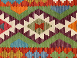 27695 - Kelim Hand-Woven/Flat-Weaved/Afghan Kelim/Carpet Modern/Nomadic Authentic/Size: 4'2" x 2'6"/127 cm × 76 cm