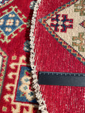 26616 - Kazak Hand-Knotted/Handmade Afghan Tribal/Nomadic Authentic/Size: 3'3" x 3'3"