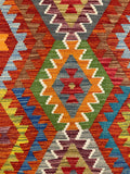 27694 - Kelim Hand-Woven/Flat-Weaved/Afghan Kelim/Carpet Modern/Nomadic Authentic/Size: 4'2" x 2'6"/127 cm × 76 cm