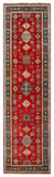 26009-Kazak Hand-Knotted/Handmade Afghan Rug/Carpet Tribal/Nomadic Authentic/ Size: 9'10" x 2'8"/300cm x 81cm