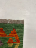 27752 - Kelim Hand-Woven/Flat-Weaved/Afghan Kelim/Carpet Modren/Nomadic Authentic/Size: 4'4" x 2'6"/132cm × 76cm