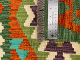 27752 - Kelim Hand-Woven/Flat-Weaved/Afghan Kelim/Carpet Modren/Nomadic Authentic/Size: 4'4" x 2'6"/132cm × 76cm