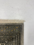 27594-Bokhara Hand-Knotted/Handmade Pakistani Rug/Carpet Tribal/Nomadic Authentic/ Size: 9'7" x 6'2"/292 cm × 188 cm
