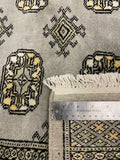 27594-Bokhara Hand-Knotted/Handmade Pakistani Rug/Carpet Tribal/Nomadic Authentic/ Size: 9'7" x 6'2"/292 cm × 188 cm