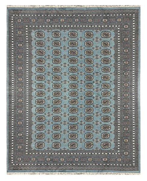27478-Bokhara Hand-Knotted/Handmade Pakistani Rug/Carpet Tribal/Nomadic Authentic/ Size: 10'1" x 8'0"/307cm × 244cm