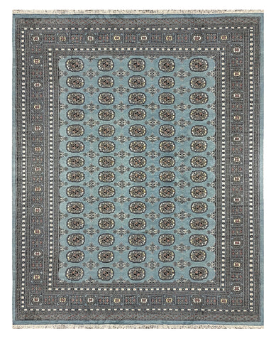 27478-Bokhara Hand-Knotted/Handmade Pakistani Rug/Carpet Tribal/Nomadic Authentic/ Size: 10'1" x 8'0"/307cm × 244cm
