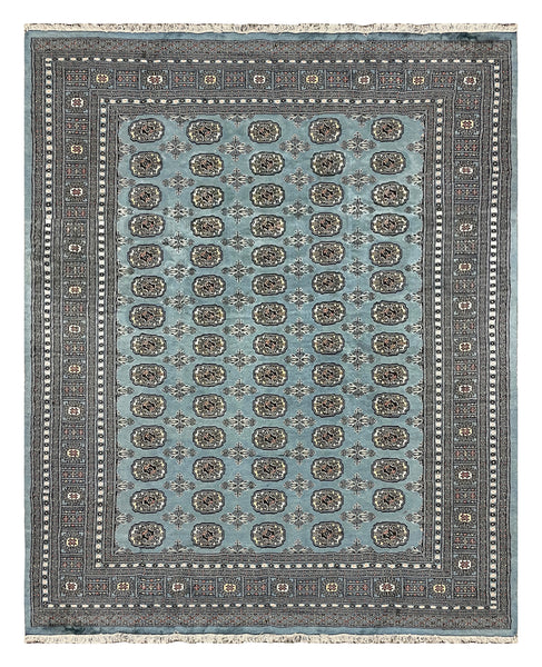 27478-Bokhara Hand-Knotted/Handmade Pakistani Rug/Carpet Tribal/Nomadic Authentic/ Size: 10'1" x 8'0"/307cm × 244cm