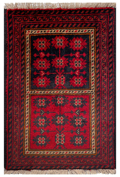 26189 - Khal Mohammad Afghan Hand-Knotted Authentic/Traditional/Rug/Size: 2'0" x 1'3"