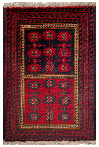 26189 - Khal Mohammad Afghan Hand-Knotted Authentic/Traditional/Rug/Size: 2'0" x 1'3"