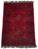 26352- Khal Mohammad Afghan Hand-Knotted Authentic/Traditional/Rug/Size: 1'9" x 1'5"