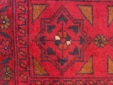 26352- Khal Mohammad Afghan Hand-Knotted Authentic/Traditional/Rug/Size: 1'9" x 1'5"