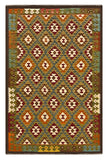 27547 - Kelim Hand-Woven/Flat-Weaved/Afghan Kelim/Carpet Modern/Nomadic Authentic/Size: 9'5" x 6'2"/287cm × 188cm
