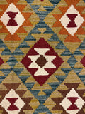 27547 - Kelim Hand-Woven/Flat-Weaved/Afghan Kelim/Carpet Modern/Nomadic Authentic/Size: 9'5" x 6'2"/287cm × 188cm