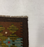 27547 - Kelim Hand-Woven/Flat-Weaved/Afghan Kelim/Carpet Modern/Nomadic Authentic/Size: 9'5" x 6'2"/287cm × 188cm