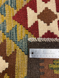 27547 - Kelim Hand-Woven/Flat-Weaved/Afghan Kelim/Carpet Modern/Nomadic Authentic/Size: 9'5" x 6'2"/287cm × 188cm