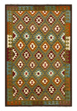 27546 - Kelim Hand-Woven/Flat-Weaved/Afghan Kelim/Carpet Modern/Nomadic Authentic/Size: 9'6" x 6'3"/290cm × 191cm