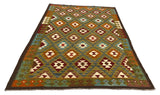 27546 - Kelim Hand-Woven/Flat-Weaved/Afghan Kelim/Carpet Modern/Nomadic Authentic/Size: 9'6" x 6'3"/290cm × 191cm