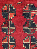 26383- Khal Mohammad Afghan Hand-Knotted Authentic/Traditional/Rug/Size: 1'7" x 1'4"