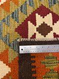 27546 - Kelim Hand-Woven/Flat-Weaved/Afghan Kelim/Carpet Modern/Nomadic Authentic/Size: 9'6" x 6'3"/290cm × 191cm