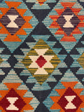 27566 - Kelim Hand-Woven/Flat-Weaved/Afghan Kelim/Carpet Modern/Nomadic Authentic/Size:  9'6" x 6'7"/290cm × 201cm