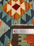 27566 - Kelim Hand-Woven/Flat-Weaved/Afghan Kelim/Carpet Modern/Nomadic Authentic/Size:  9'6" x 6'7"/290cm × 201cm