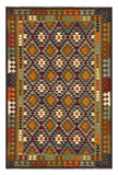 27557 - Kelim Hand-Woven/Flat-Weaved/Afghan Kelim/Carpet Modern/Nomadic Authentic/Size:  9'7" x 6'7"/292cm × 201cm