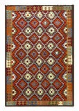 27567 - Kelim Hand-Woven/Flat-Weaved/Afghan Kelim/Carpet Modern/Nomadic Authentic/Size: 9'9" x 6'5"/297cm × 196cm