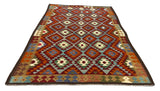 27567 - Kelim Hand-Woven/Flat-Weaved/Afghan Kelim/Carpet Modern/Nomadic Authentic/Size: 9'9" x 6'5"/297cm × 196cm