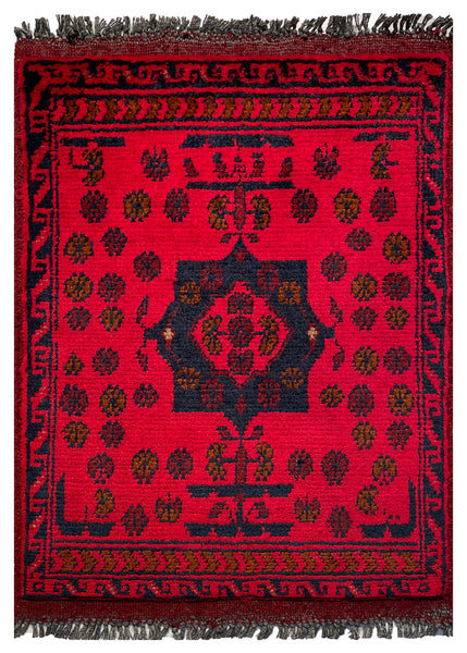 26217 - Khal Mohammad Afghan Hand-Knotted Authentic/Traditional/Rug/Size: 2'0" x 1'4"
