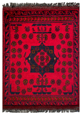 26217 - Khal Mohammad Afghan Hand-Knotted Authentic/Traditional/Rug/Size: 2'0" x 1'4"