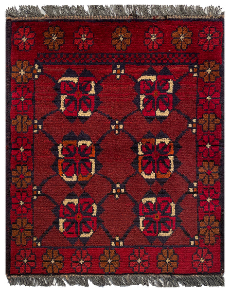 26444 - Khal Mohammad Afghan Hand-Knotted Authentic/Traditional/Rug/Size: 1'8" x 1'4"